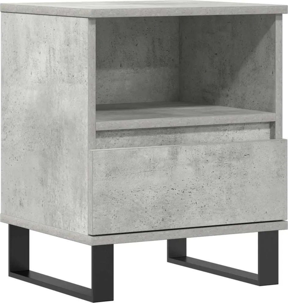 vidaXL betonszürke szerelt fa éjjeliszekrény 40x35x50 cm