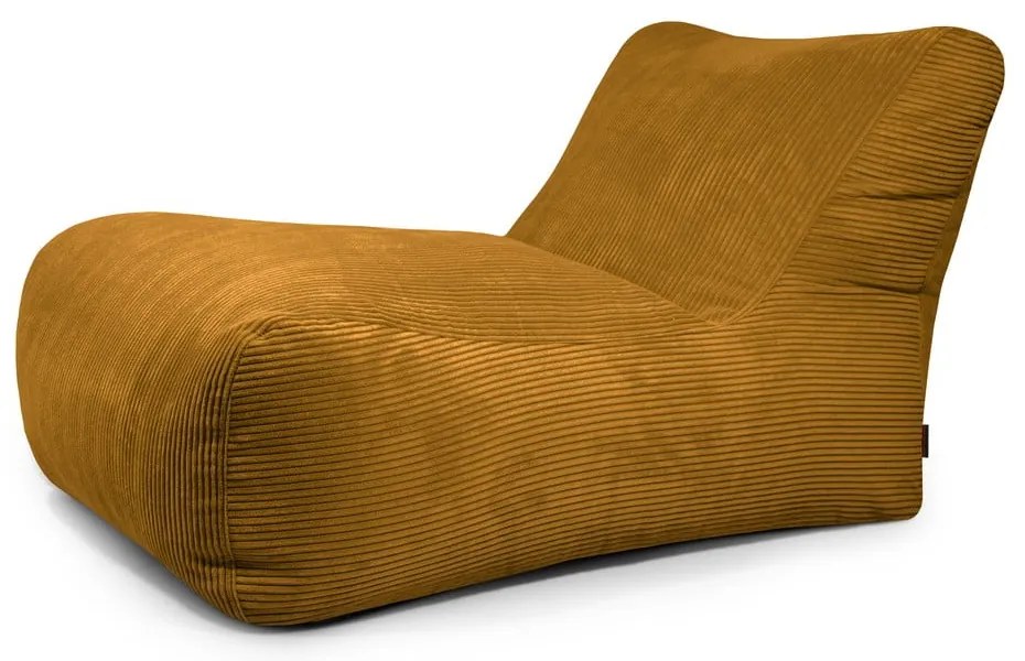 Mustársárga kordbársony babzsákfotel Lounge 100 – SLOWDOWN