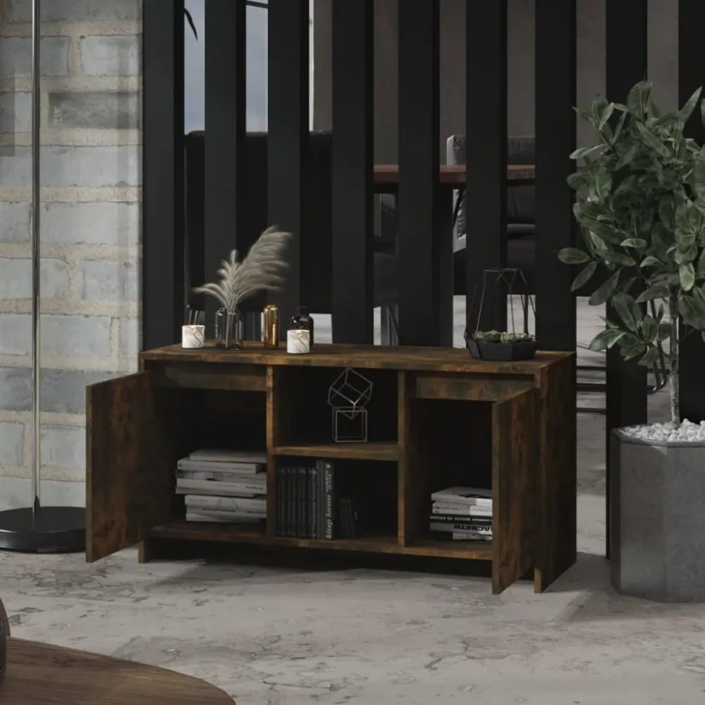 füstös tölgy színű szerelt fa TV-szekrény 102x37,5x52,5 cm