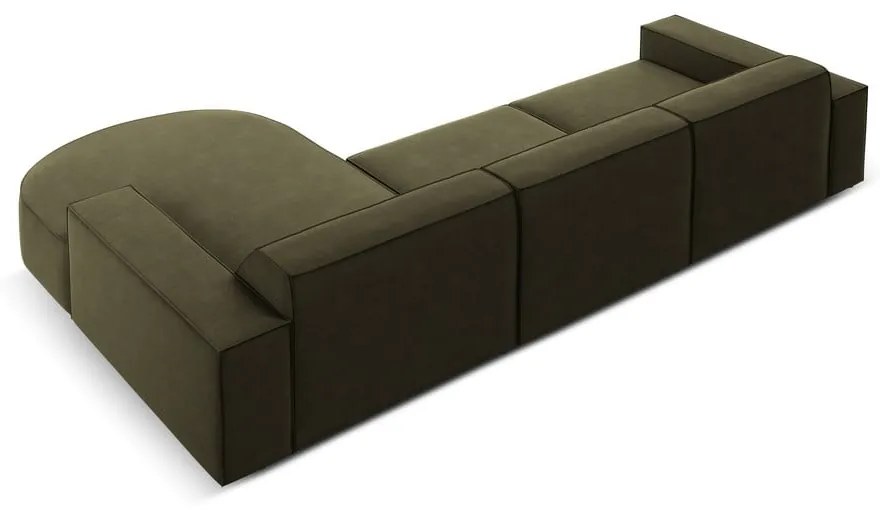 Zöld bársony sarokkanapé (jobb oldali) Jodie - Micadoni Home