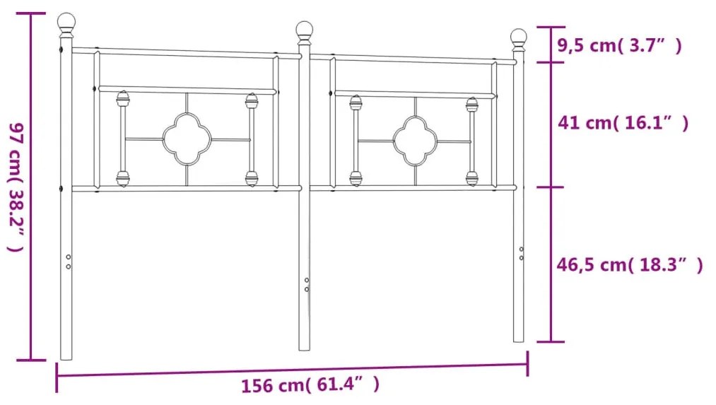 fehér fém fejtámla 150 cm