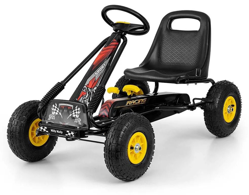 Go-kart Milly Mally Thor pedálos gyerek gokart fekete