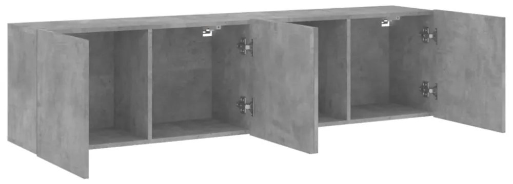 2 db betonszürke falra szerelhető TV-szekrény 80 x 30 x 41 cm