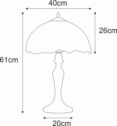 KAJA K-G16835 ROSE Tiffany asztali lámpa többszínű 1xE27 15W IP20