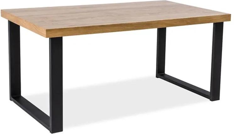 UMBERTO étkező asztal, 75x90x180, tölgy/fekete