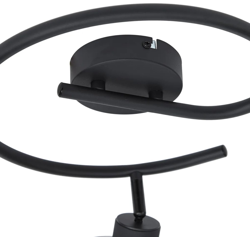 Design mennyezeti spotlámpa fekete füstüveggel, kerek, 3-lámpás - Domo