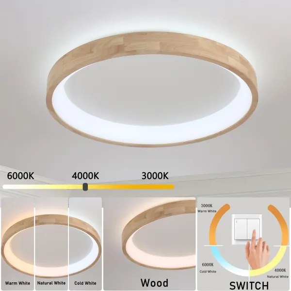 Brilagi-LED mennyezeti lámpa FALCON WOOD LED/60W/230V 3000/4000/6000K 80 cm fa