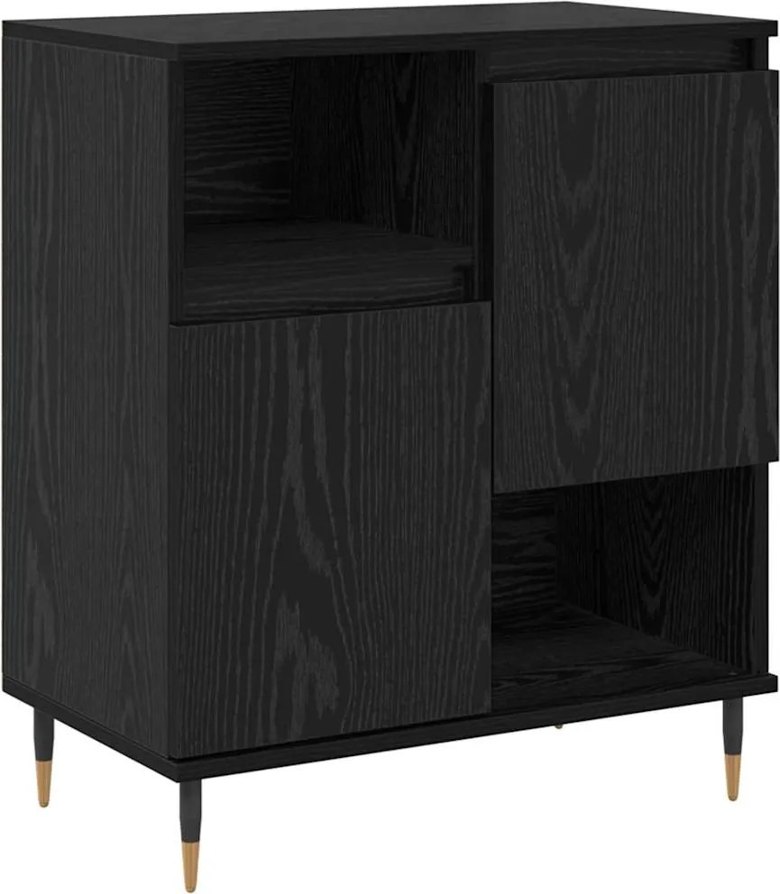 vidaXL Széf Fekete tölgy 60 x 35 x 70 cm
