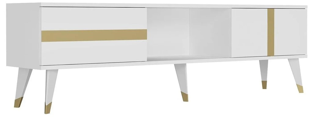 TV asztal/szekrény Vekika 2 (fehér + arany) . 1095252