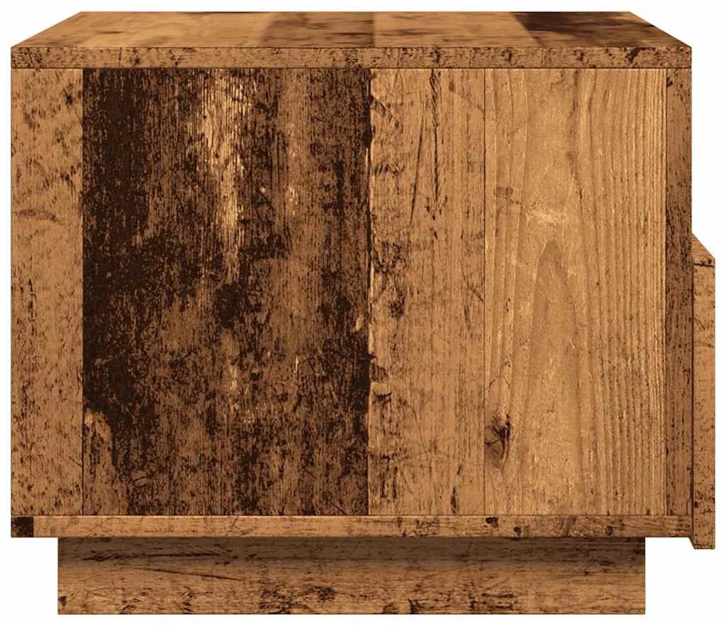 antik fa színű dohányzóasztal LED-lámpákkal 50 x 49 x 40 cm