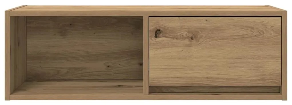 kézműves tölgy színű szerelt fa TV-szekrény 80x31x25,5 cm