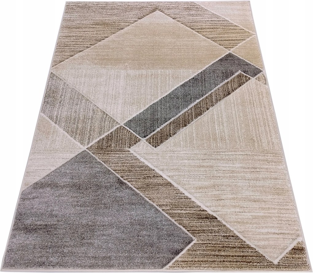 Szőnyeg 120x180 Bézs Modern Geometrikus Hálószoba Nappali Masszív