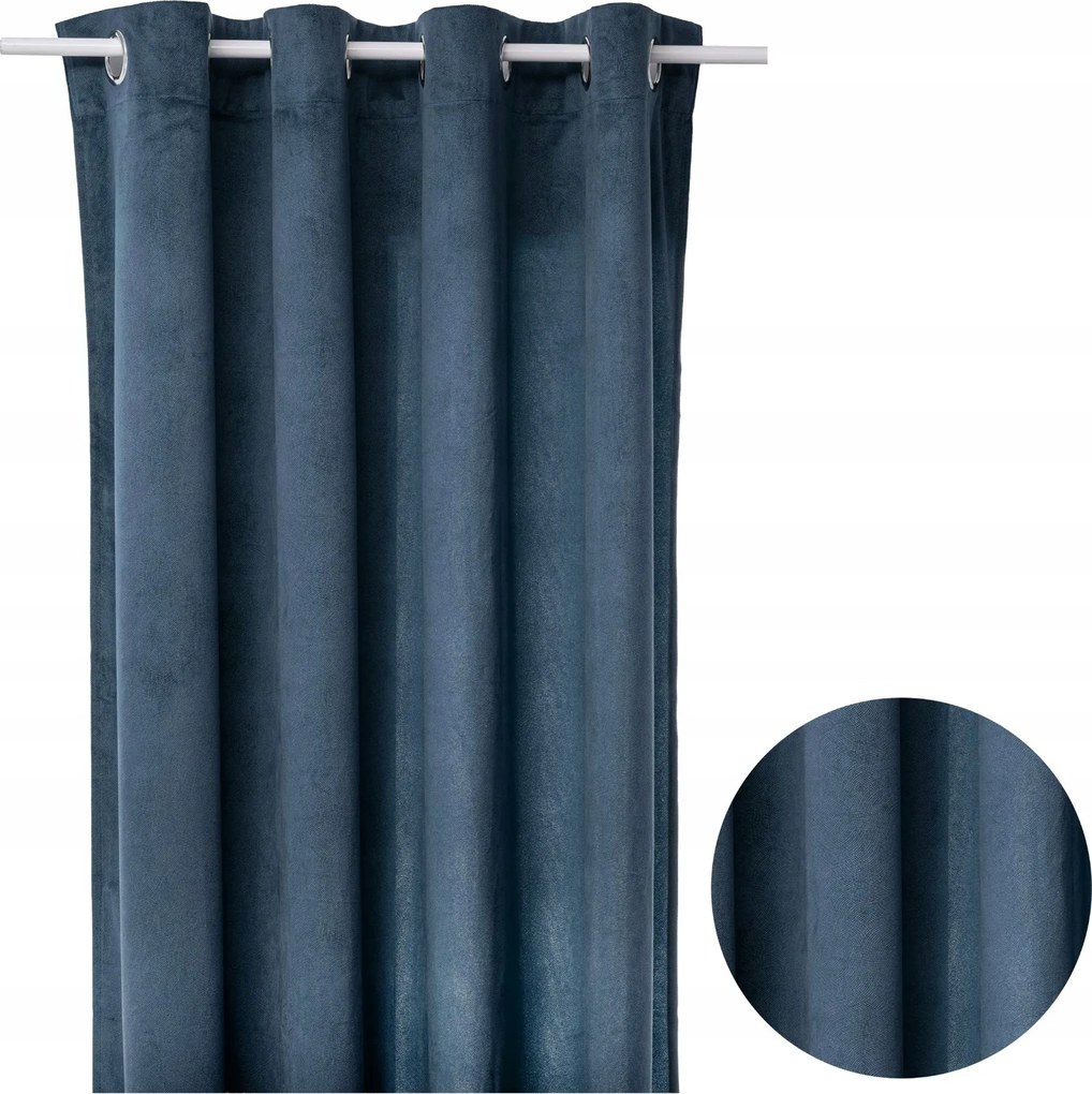Függöny Lilou kék 140X260 cm égei kék velúr nappali