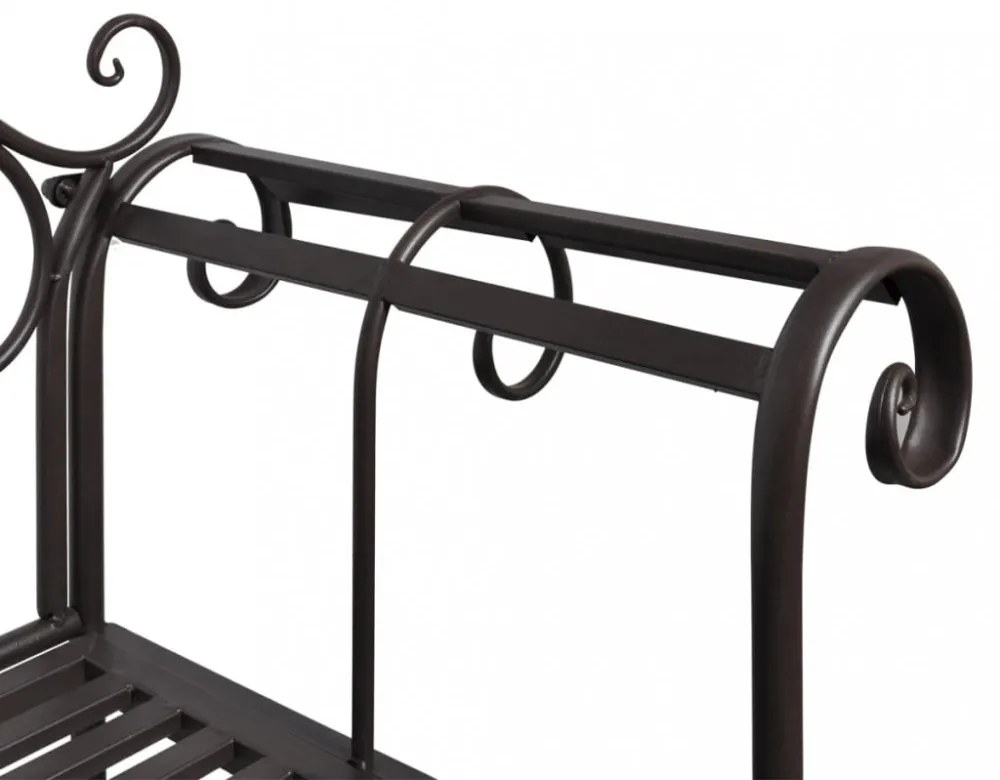 barna antik acél kerti pad 132 cm