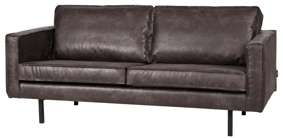 Fekete bőrutánzat kanapé 190 cm Rodeo – WOOOD