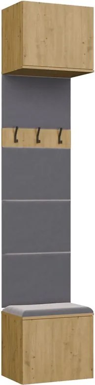 Aldabra HAGA 1W előszobafal 50x35x238 cm, tölgy