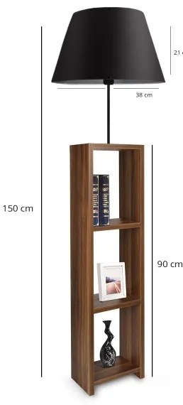 Állólámpa AYD 1xE27/40W/230V barna/fekete