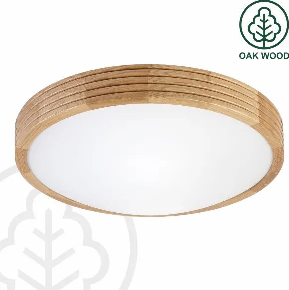 Brilagi - LED mennyezeti lámpa CARVALHO MODERN SLIM 2xE27/60W/230V, átmérő 37,5 cm, tölgy