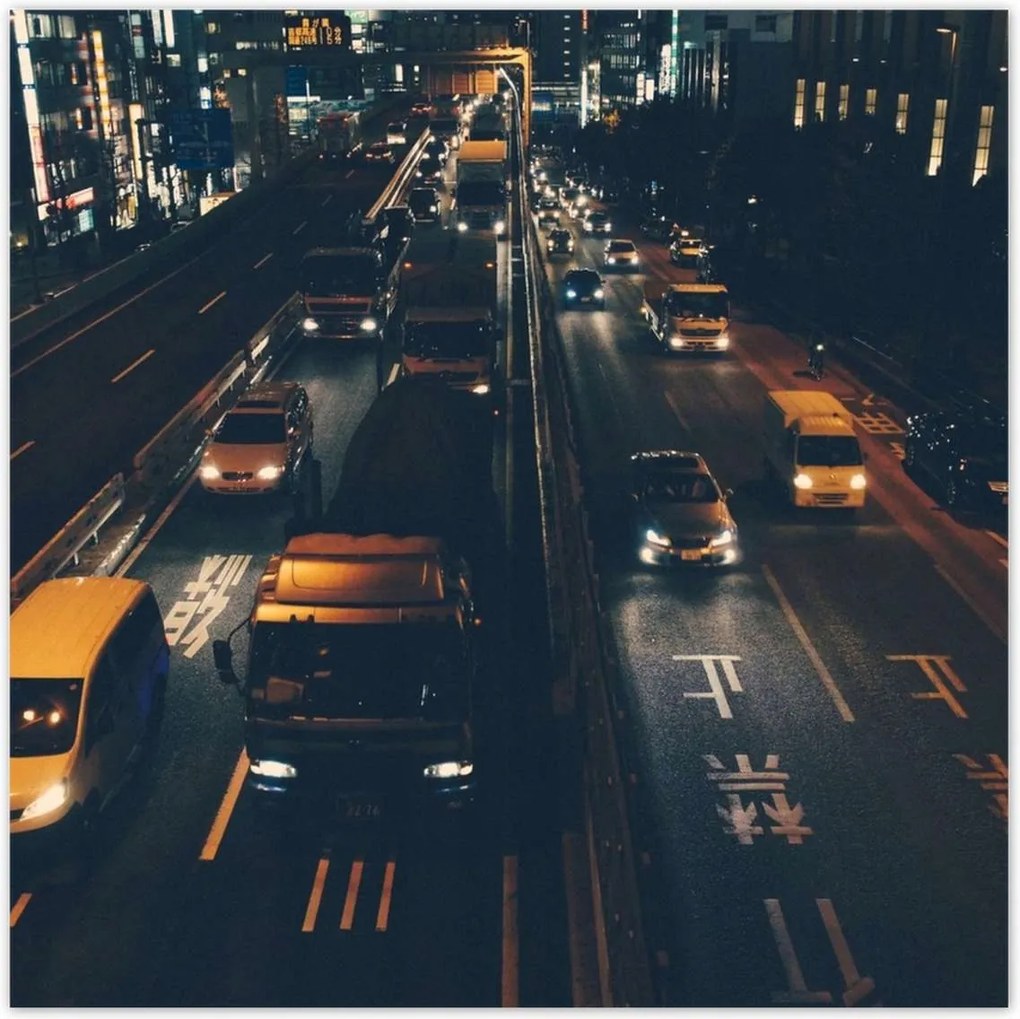 Poszterek 100x100 Teherautók éjszaka