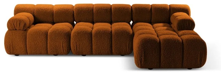 Narancssárga buklé moduláris sarokkanapé (jobb oldali) Bellis – Micadoni Home
