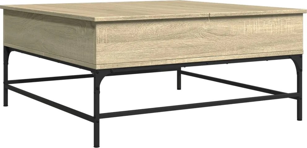 vidaXL sonoma tölgy szerelt fa és fém dohányzóasztal 95 x 95 x 45 cm
