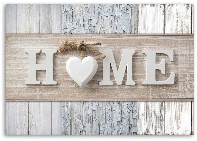 Gario Vászonkép A Home felirat különbözo fafajták hátterében Méret: 90 x 60 cm