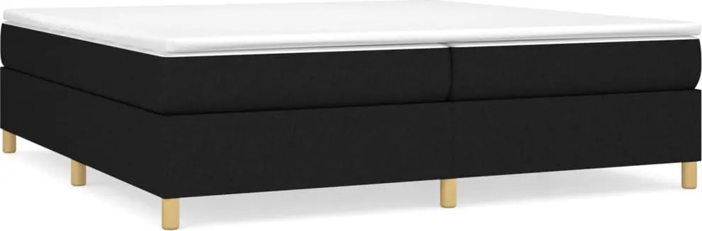 vidaXL fekete szövet rugós ágy matraccal 200 x 200 cm