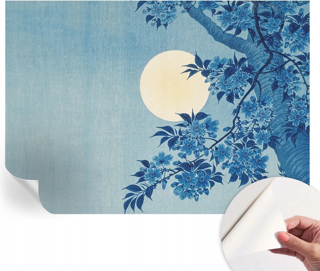 Öntapadós tapéta Fali furnér 3D hatás Virágos hold 208x146 cm