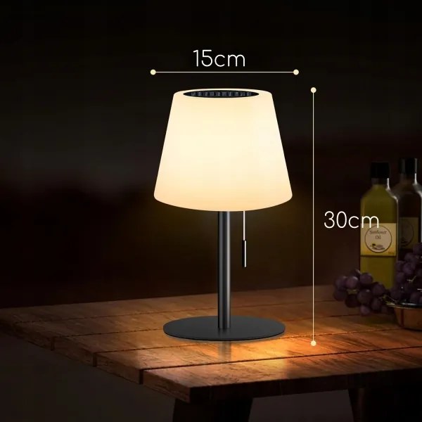 LED fényerőszabályozható napelemes lámpa LED/2W/5V USB 1200 mAh IP44 fehér/fekete