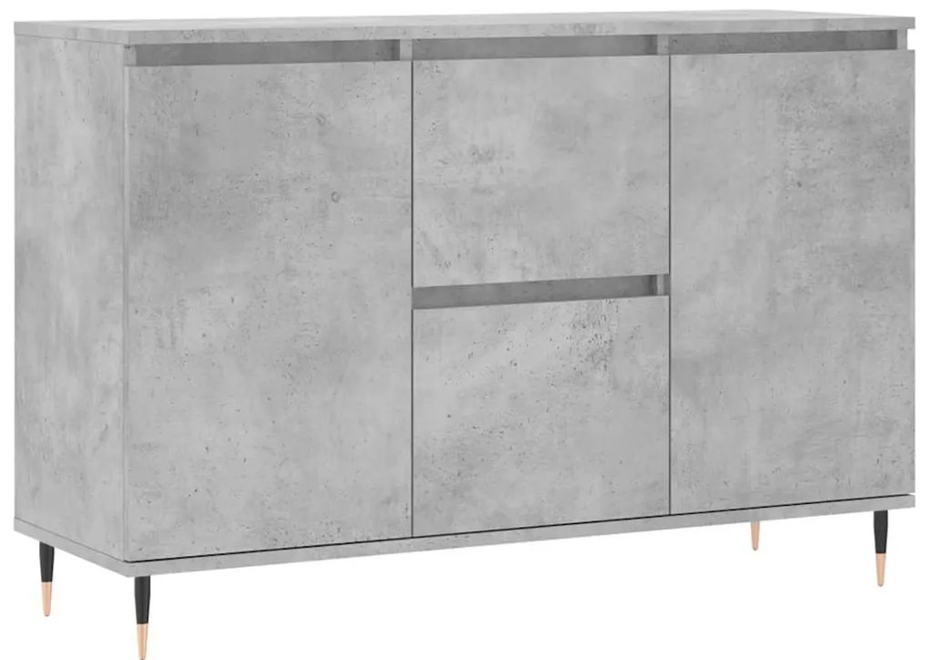 betonszürke szerelt fa tálalószekrény 101,5 x 35 x 70 cm