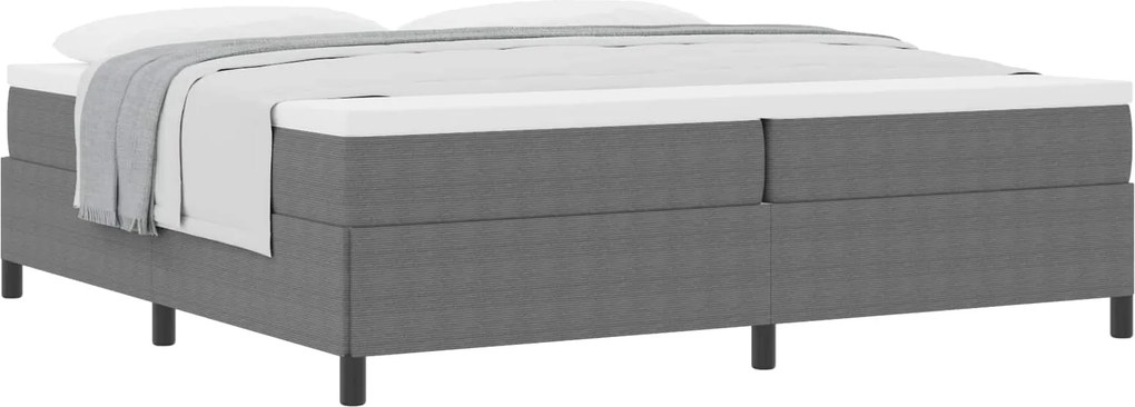 vidaXL Boxrugós ágy Világosszürke 200 x 200 cm Bársonyos szövet