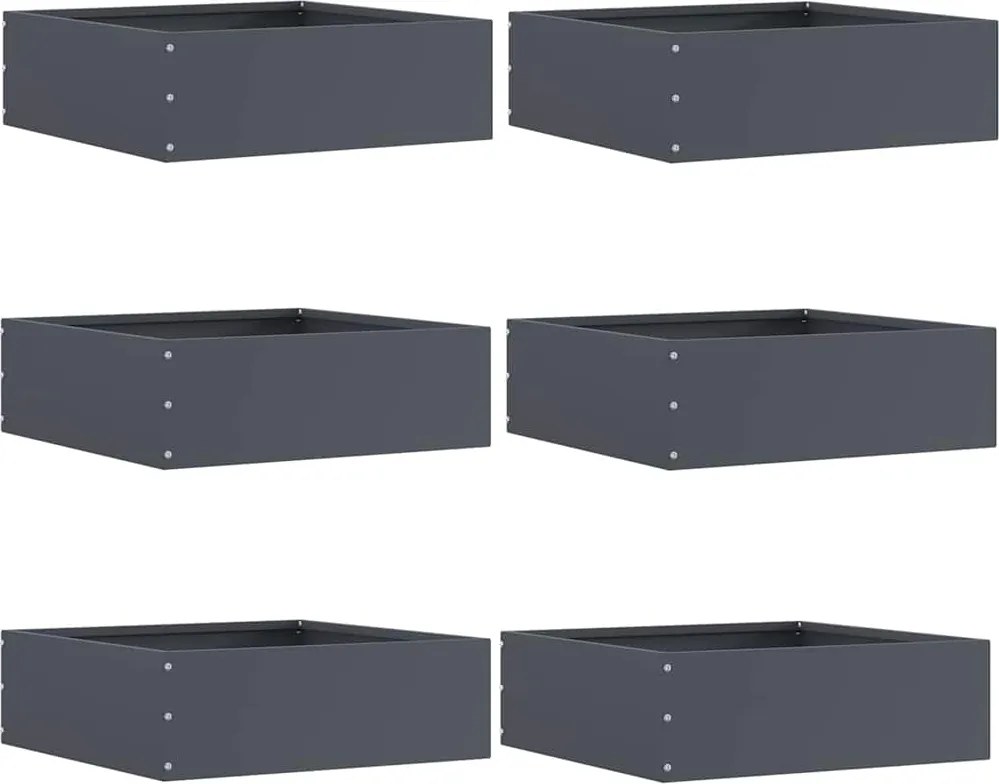 vidaXL Fűszegélyezés 6 pcs Antracit 40 x 40 x 13 cm Acél