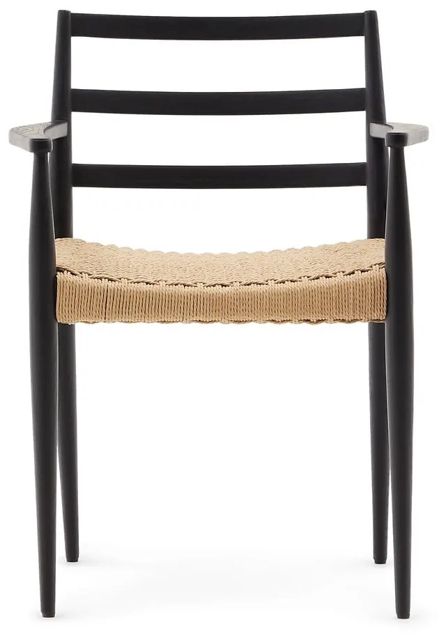 Fekete-natúr színű tölgyfa étkezőszék szett 2 db-os Analy – Kave Home