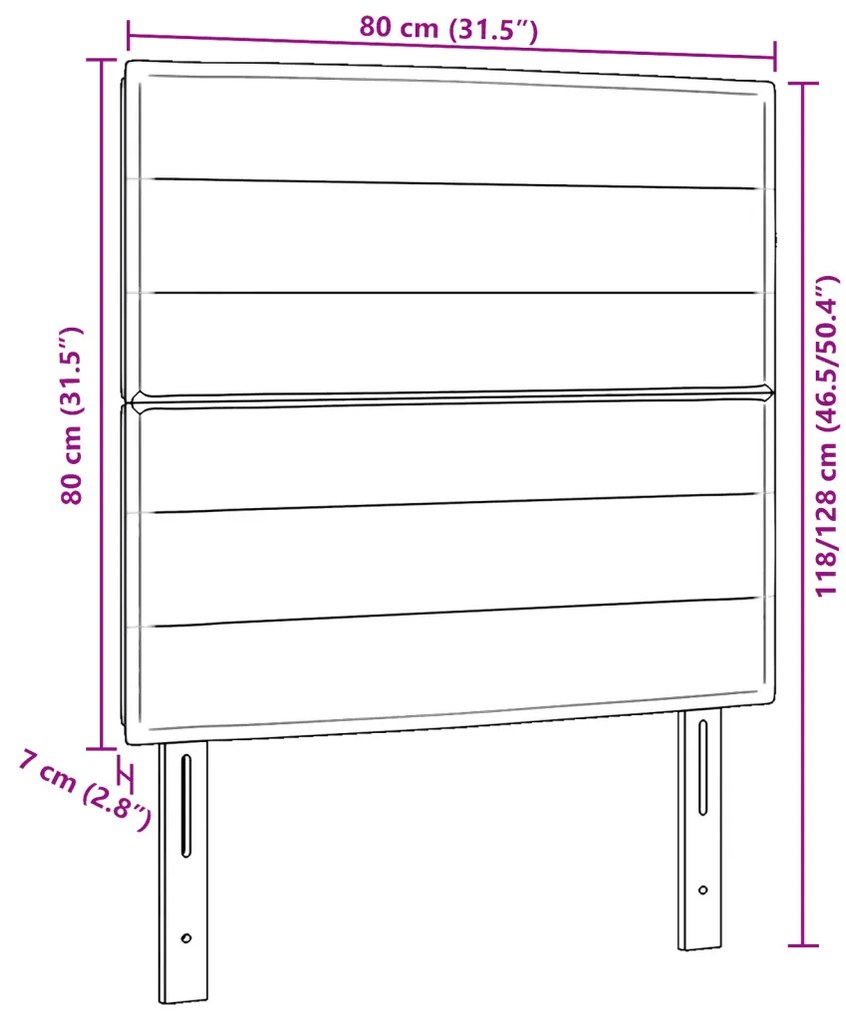 LED Fejtámla Vonalkás Design Világosszürke 80 cm Szövet