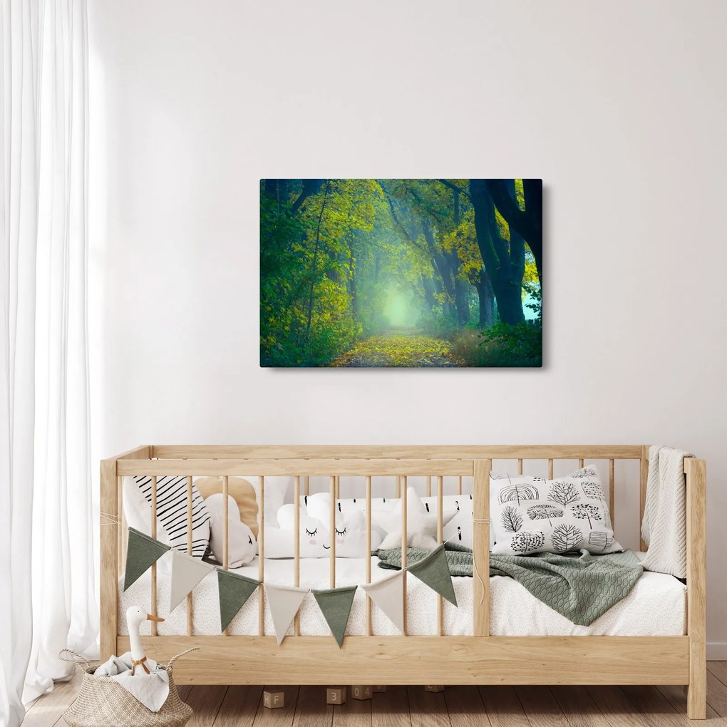 Fákkal szegélyezett út képe (90x60 cm)