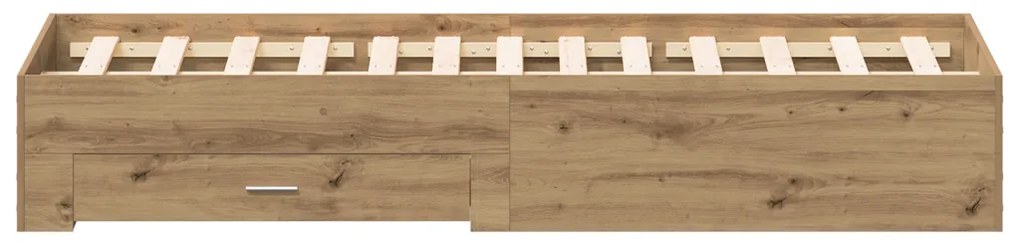 fiókos ágykeret Műanyag tölgy Szerelt fa 160 x 200 cm Tárolás