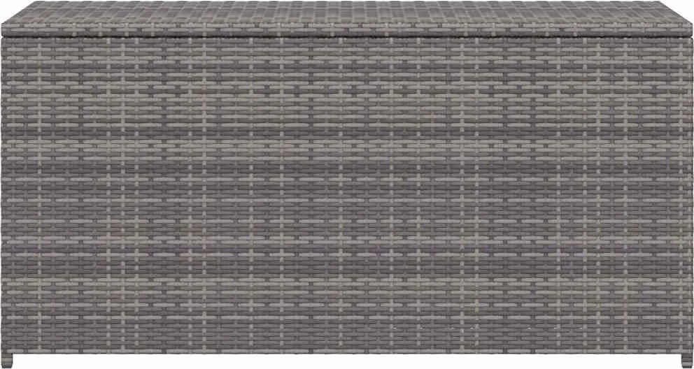 Szürke Polyrattan Kerti Tárolóláda 120 X 50 X 60 Cm
