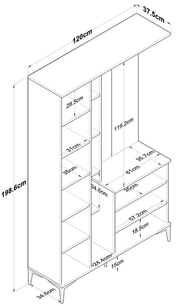 Ewe White and Walnut előszoba szett