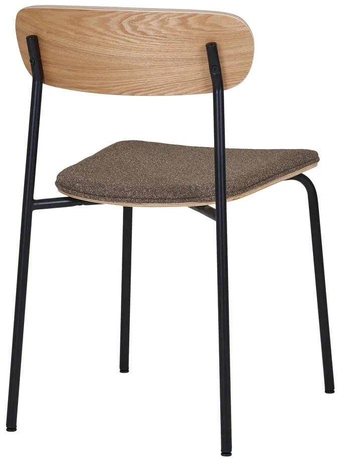 Fekete-barna rakásolható étkezőszék kőrisfa dekorral Estepona – House Nordic