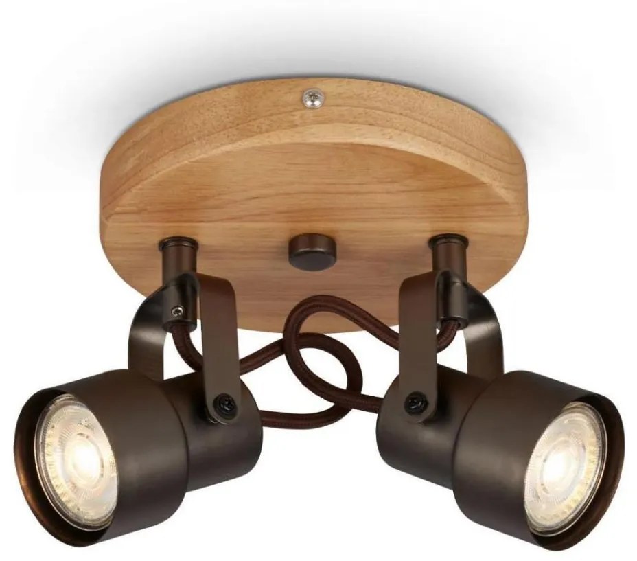 Briloner Briloner 2872-025R - LED Spotlámpa SPOTLIGHT 2xGU10/5W/230V barna BL1708