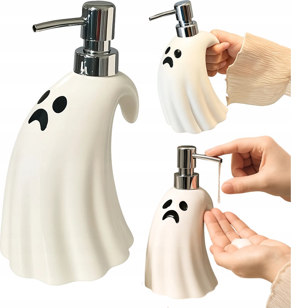 Szappan adagoló Halloween Szellem Szappantartó Lélek Kerámia Deko 400 ml