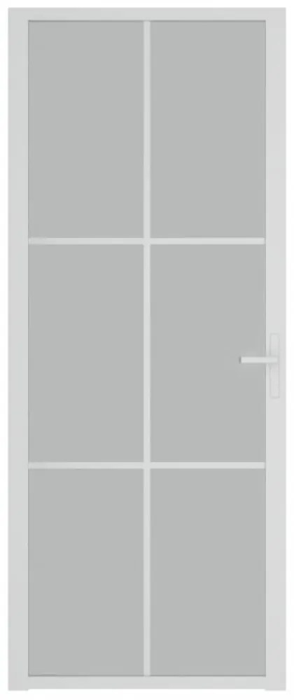 fehér matt üveg és alumínium beltéri ajtó 83 x 201,5 cm