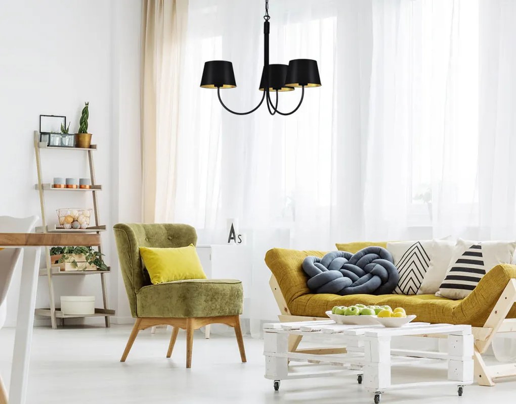 KAJA K-4335 SASTO Modern Csillár Fekete E27 IP20