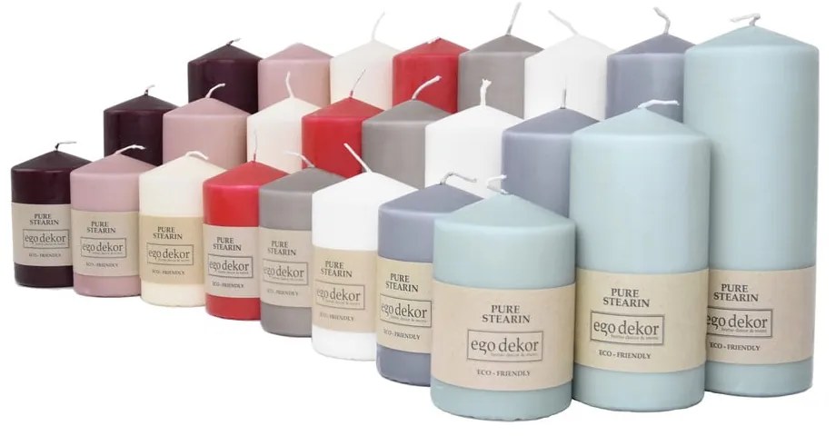 Top piros gyertya, égési idő 25 óra - Rustic candles by Ego dekor