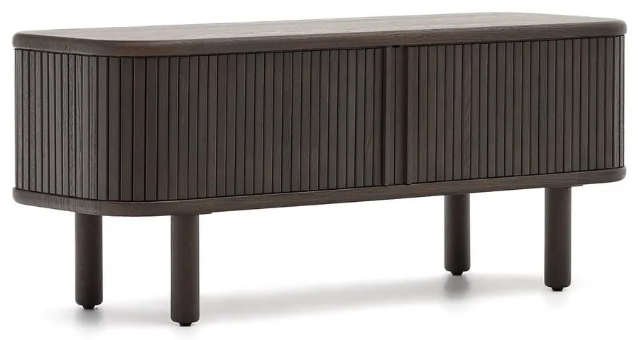 Sötétbarna TV-állvány kőrisfa dekorral 120x50 cm Mailen – Kave Home