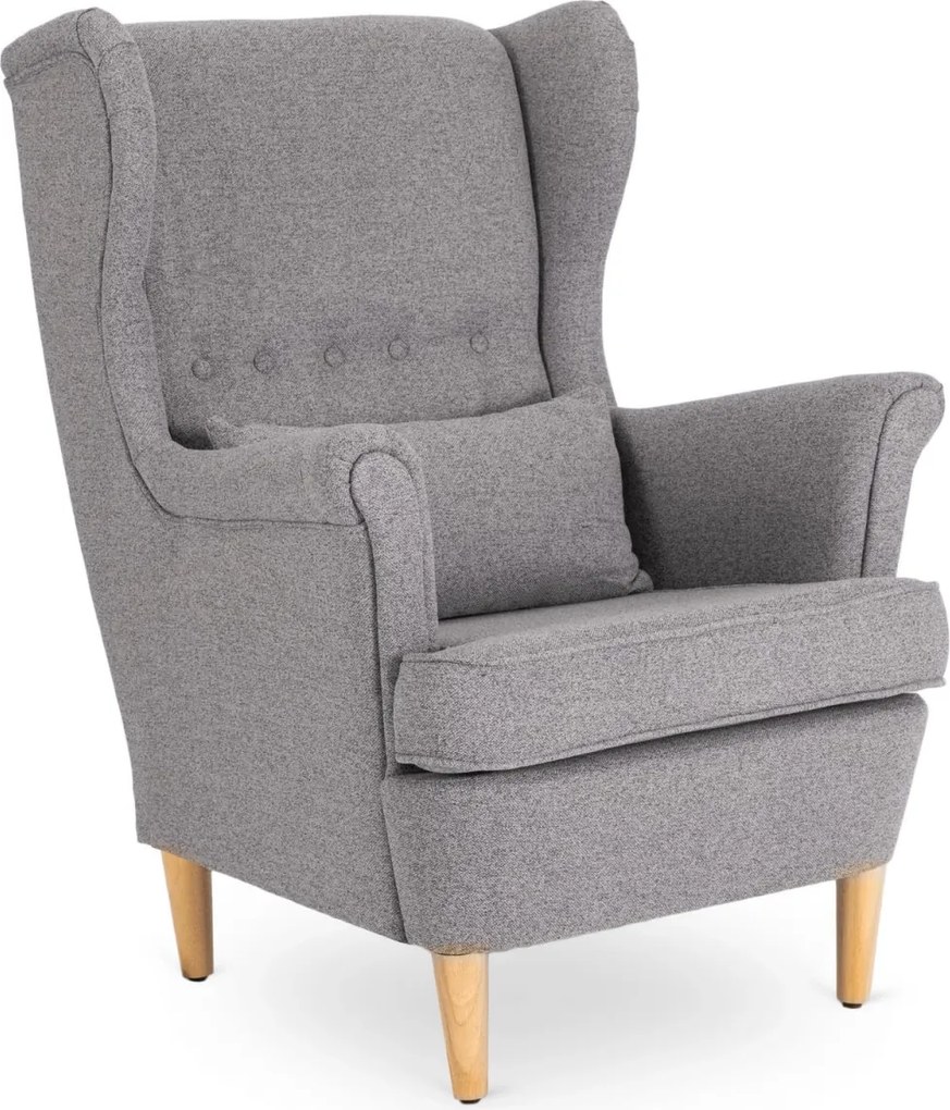 Pihenőfotel lábtartóval szürke színben – EVAN 2