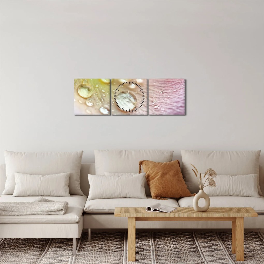 Kép - Cseppek (órával) (90x30 cm)
