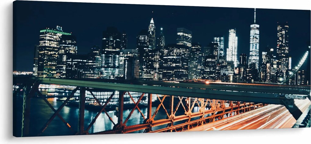 Egy éjszakai város képe (120x50 cm)