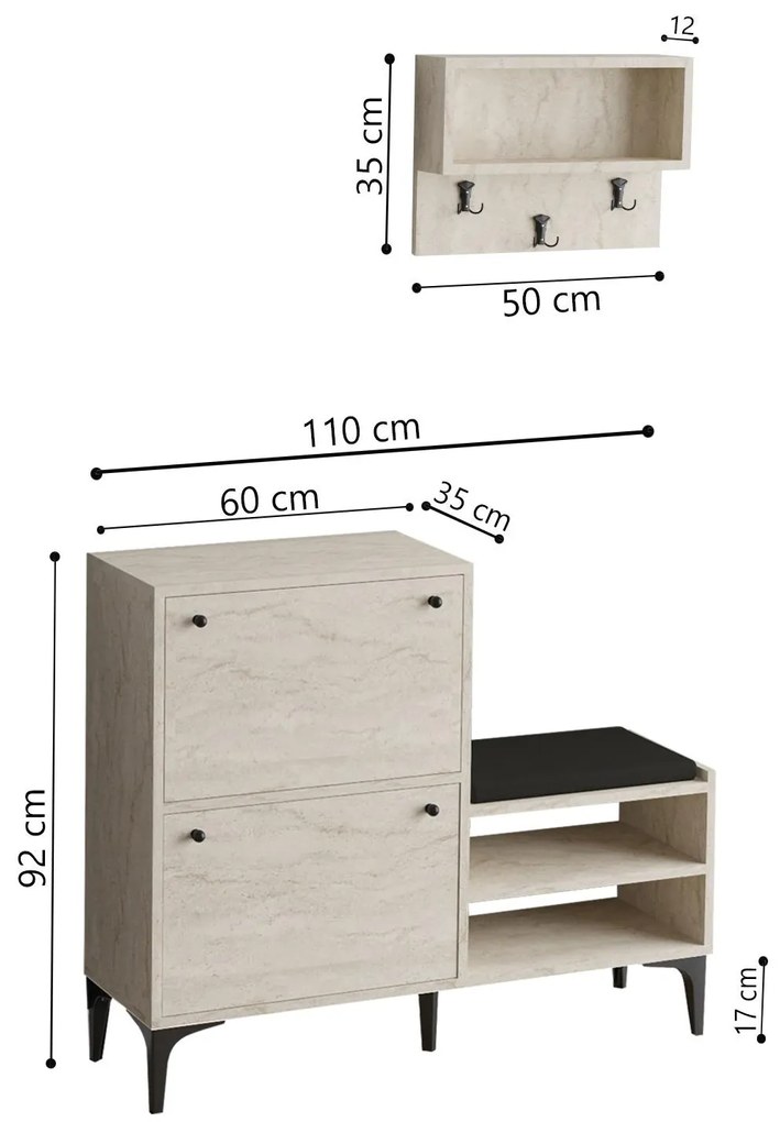 Előszobafal Bratty (travertin) . 1101346