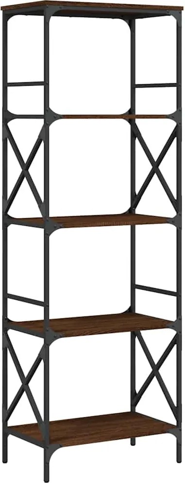 vidaXL 5 szintes barna tölgy színű szerelt fa könyvespolc 56x35x171 cm